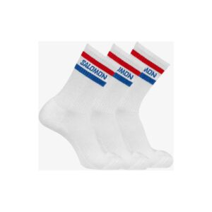 Pack X3 Medias Salomon Deportivas Blancas Unisex Caña Media Blanco 40-44